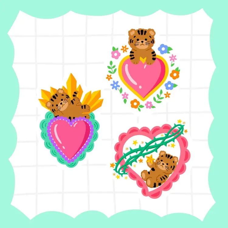 Animal, Tiger, Flower