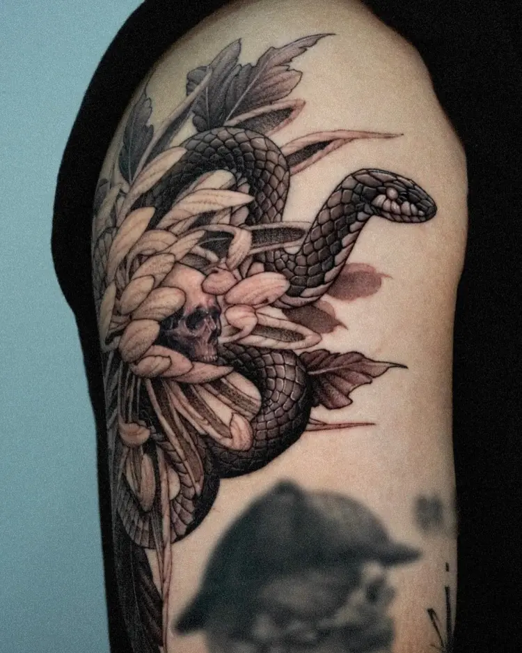 Snake, Flower, Nature