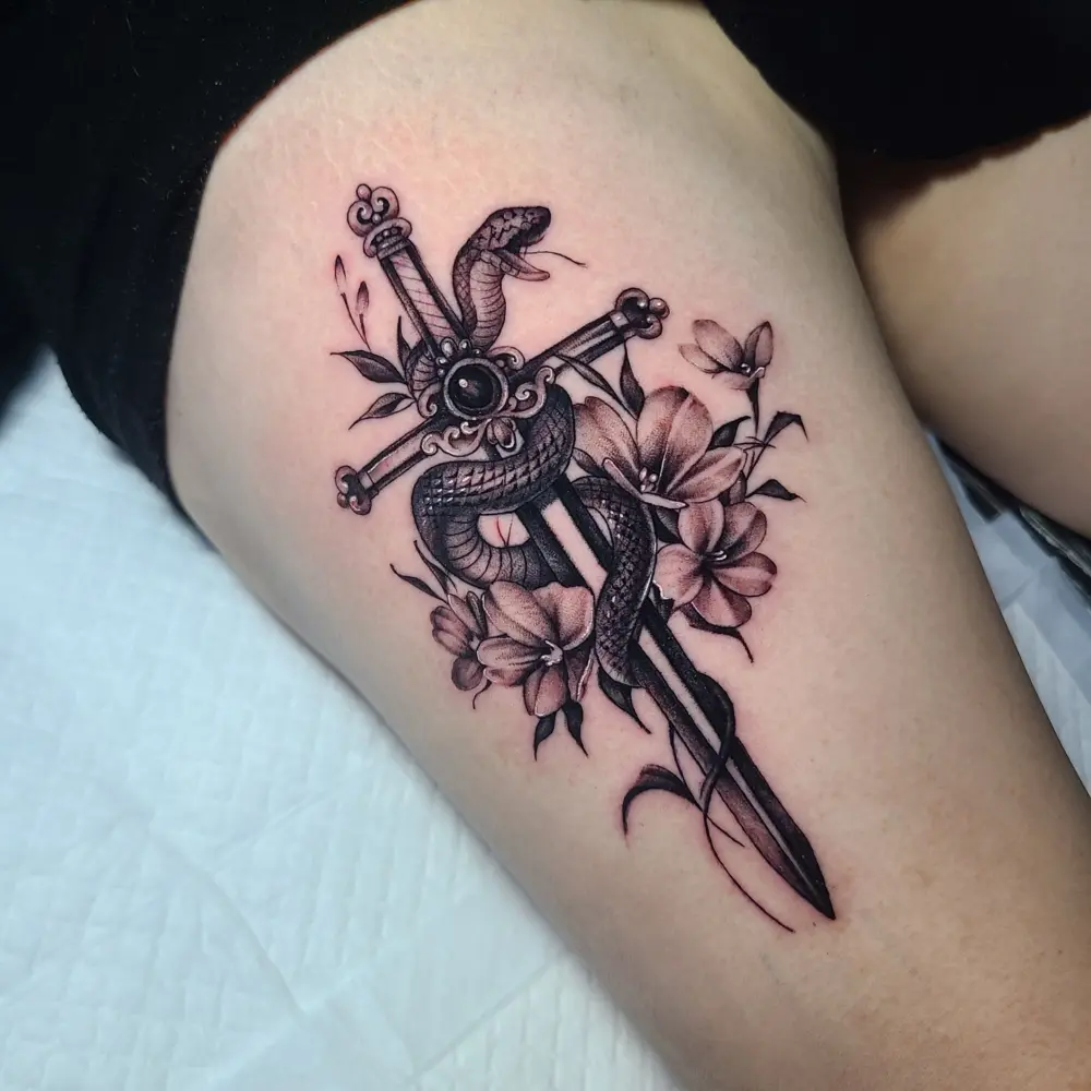 Flower, Animal, Snake