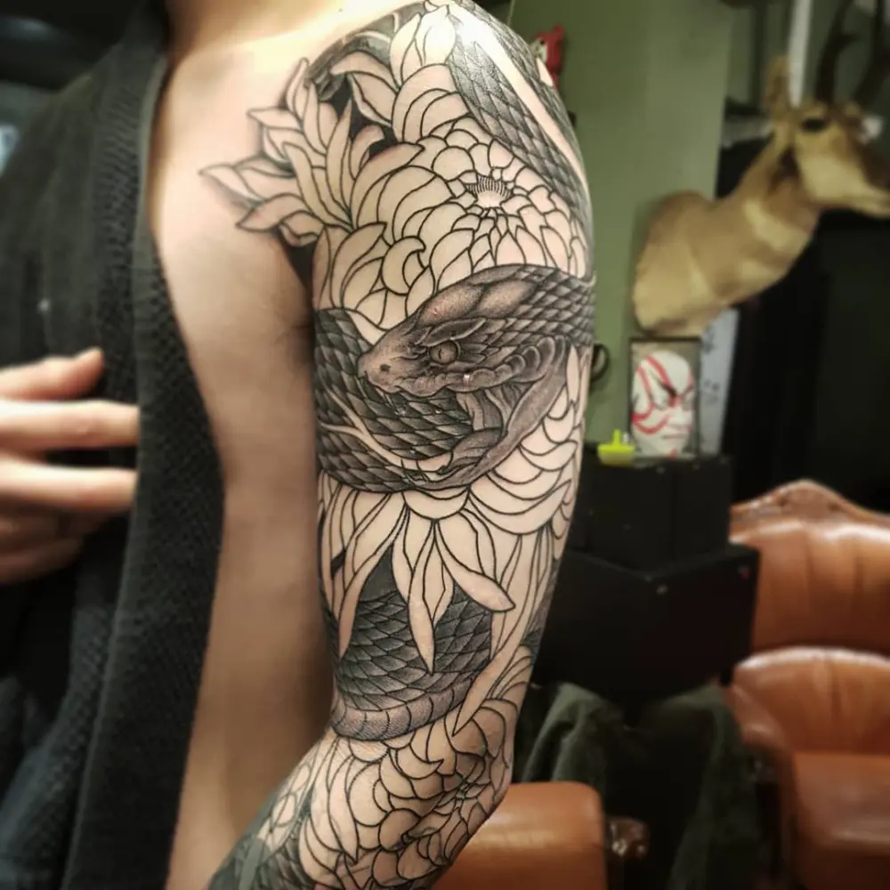 Flower, Snake, Nature, Animal