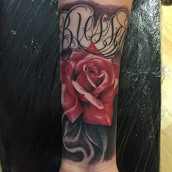 Flower, Rose, Lettering