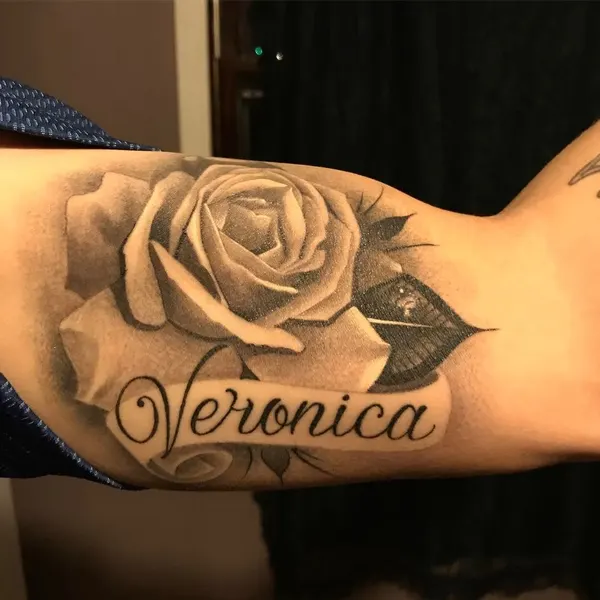 Flower, Rose, Lettering