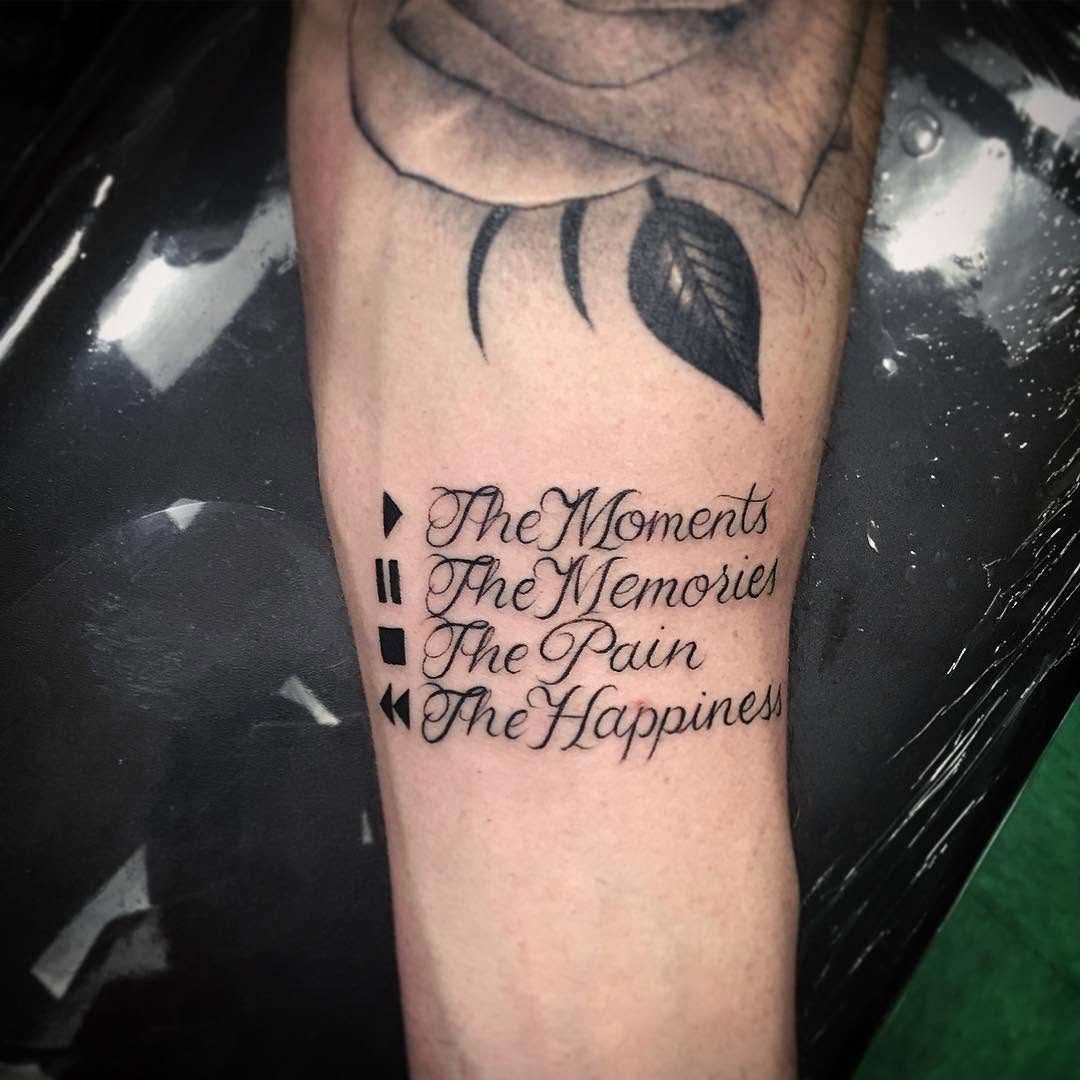Lettering, 시, 가사, 추모 문구, 문장, 추모 타투