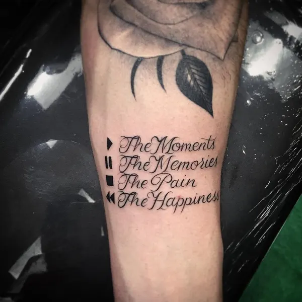 Lettering, 시, 가사, 추모 문구, 문장, 추모 타투
