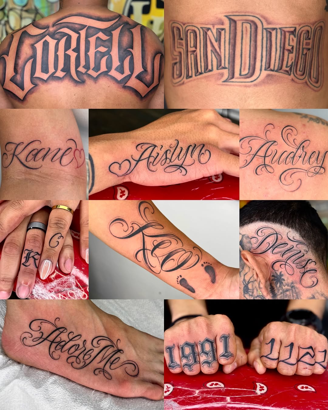 Lettering, 가족 이름