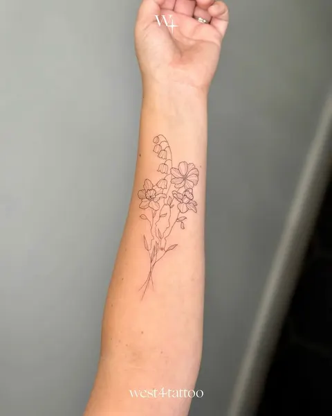 Flower, Mini, 카네이션, 커스텀 타투