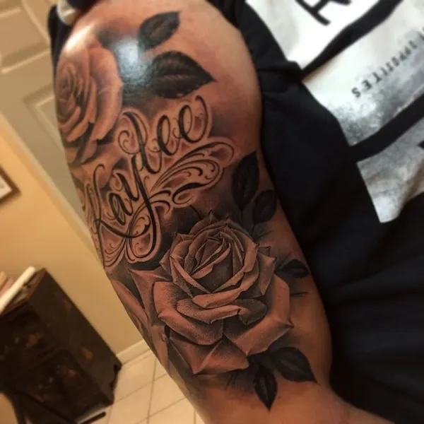 Lettering, Flower, Rose