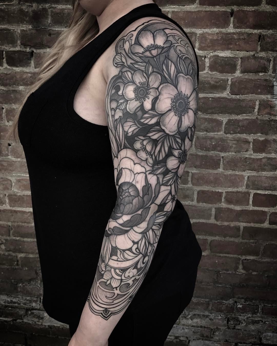 Flower, Rose, 슬리브, 커버업, 보디수트