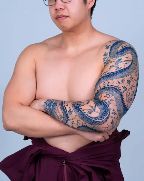 Dragon, 인어, 파도 문양