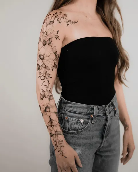Flower, Rose, 커버업, 보디수트, 그래픽