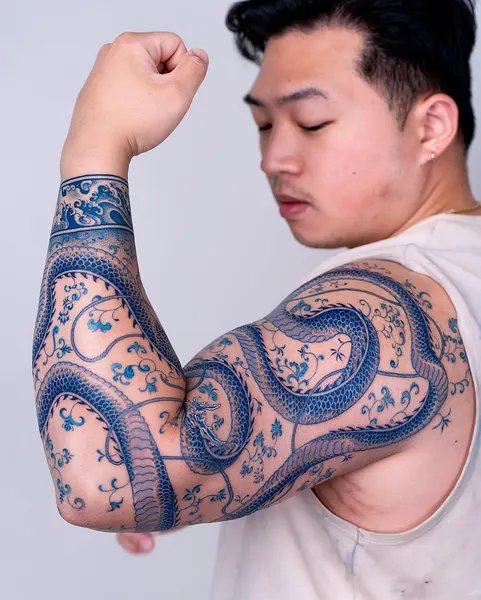 Dragon, 아시아, 구름 문양, 파도 문양