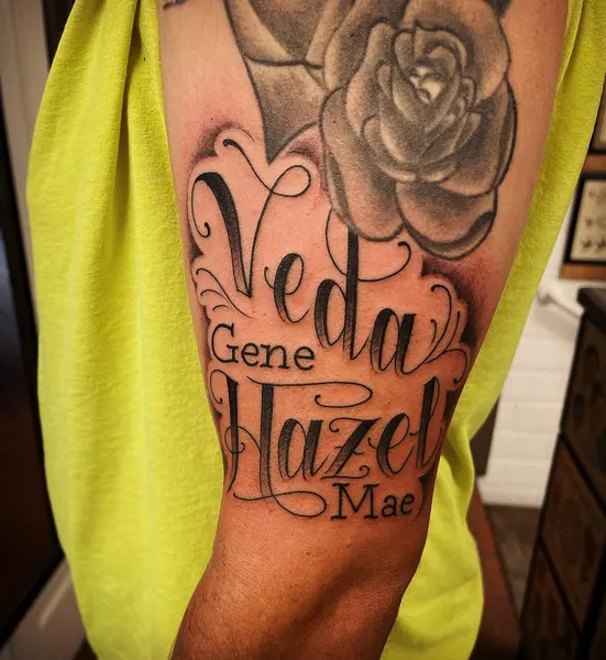 Lettering, Flower, Rose