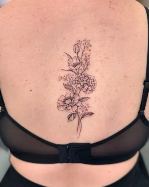 Flower, 연꽃, 실루엣, 탄생화, 등 전체 타투