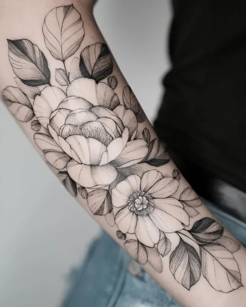 Flower, Rose, 커버업, 큰 타투