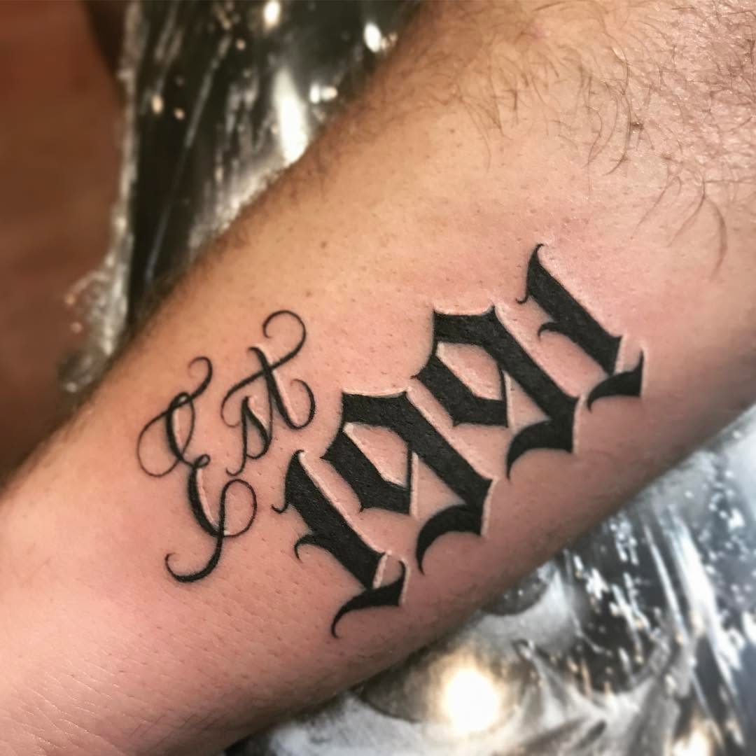 Lettering, 고딕 레터링, 올드 잉글리시, 단어, 성경 구절
