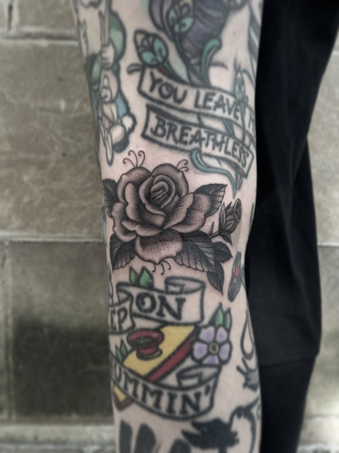 Flower, Rose, Lettering