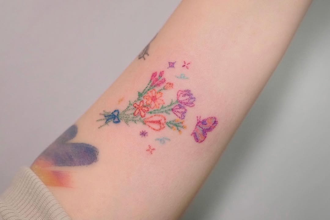 Mini, Flower, 립스틱, 팔레트