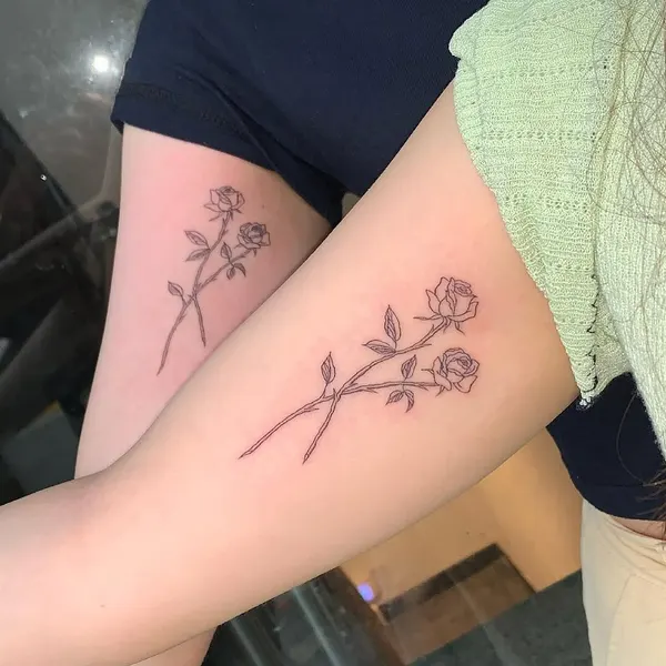 Flower, Rose, 커플/우정 타투