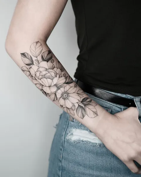 Flower, Rose, 커버업, 큰 타투