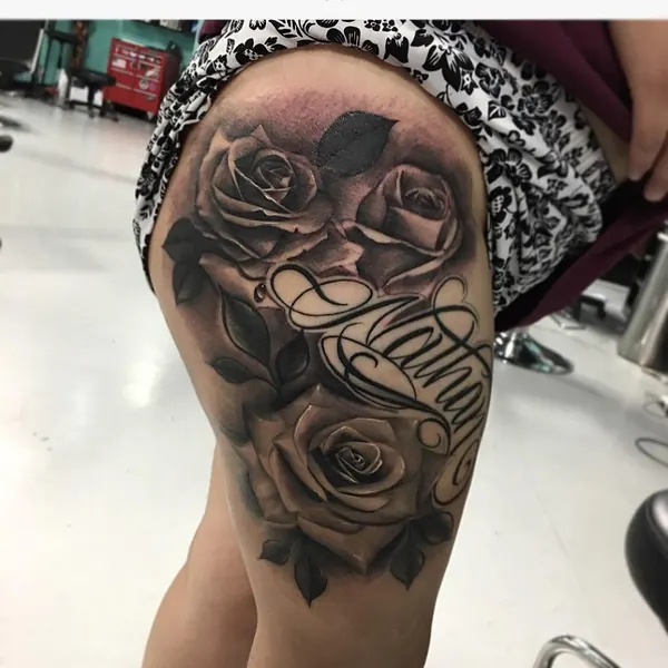 Flower, Rose, Lettering