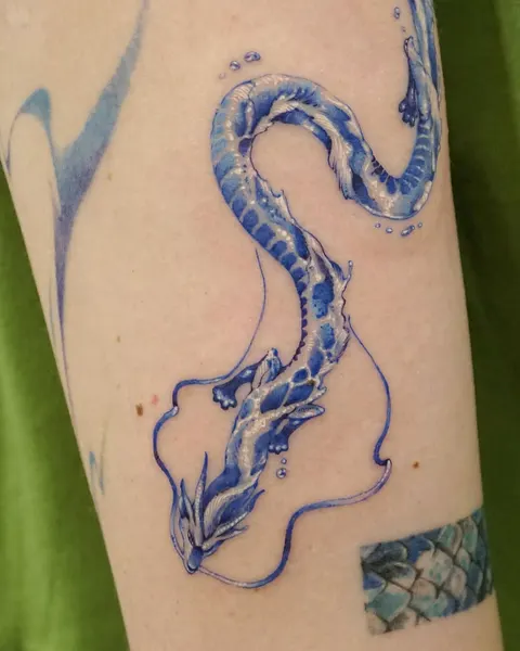 Dragon, 붓, 강, 붓터치, 리본, 잉어