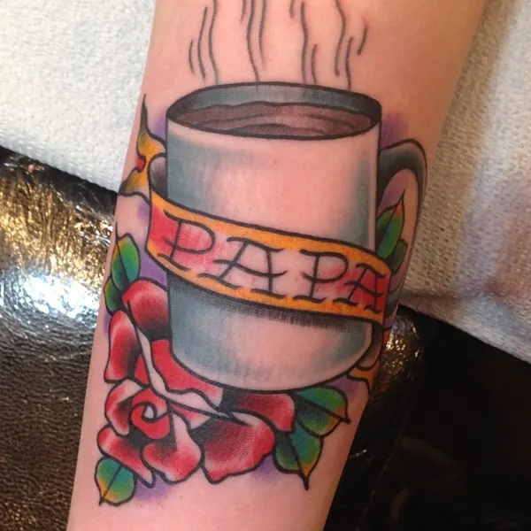 Flower, Rose, Lettering, 컵, 커피