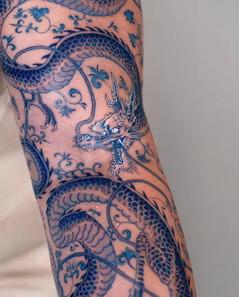 Dragon, 아시아, 구름 문양, 파도 문양