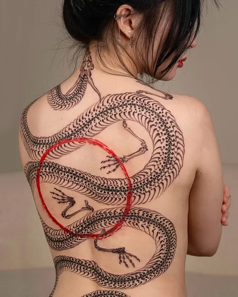 Dragon, 띠, 나선, 비대칭, 크라켄, 판타지, 해부학, 보디수트, 오리엔탈, 케르베로스, 전통 매듭, 패턴, 그래픽, 큰 타투