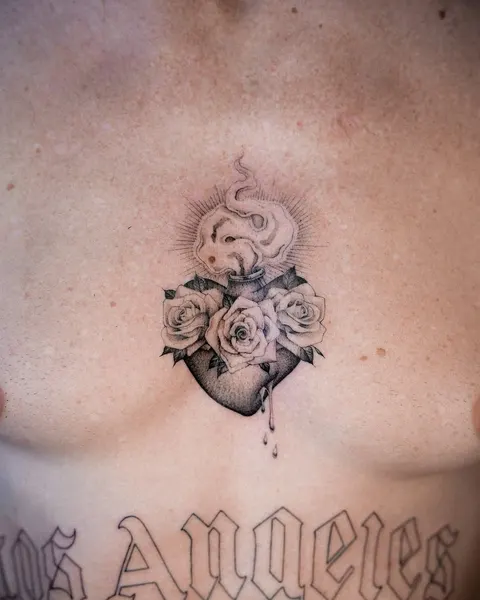 Flower, Rose, Nature, 가슴 타투