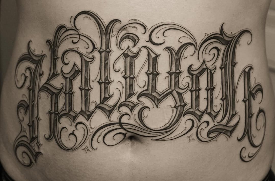 타자기 폰트, 고딕 레터링, Lettering