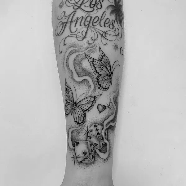 Flower, Lettering