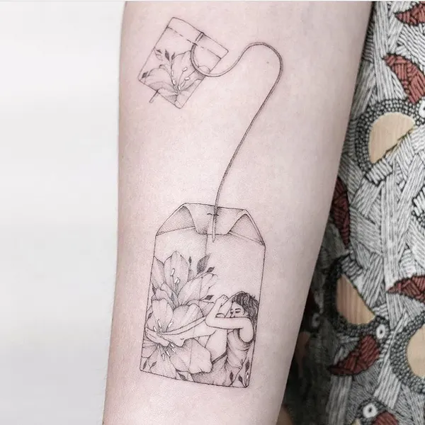 Flower, 병, 컵, 담배, 커피, 와인잔