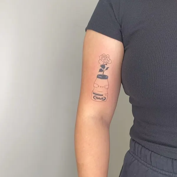 Flower, 컵, 촛불, 커피, 향수, 와인잔, 라이터, 빈티지, 잉크병, 카네이션, 기념 타투