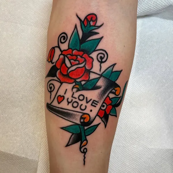 Flower, Rose, Lettering