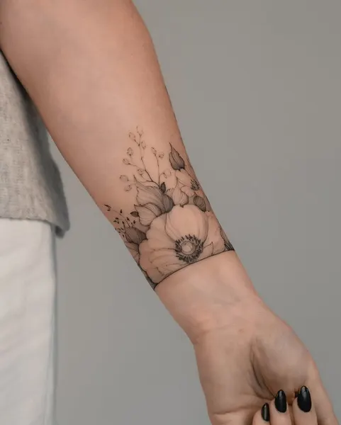 숲, Flower, 지도, 그래픽, 슬리브, 실루엣, 큰 타투, Nature, 배경, 산호, 수묵화, 하프슬리브, 스트리트 아트