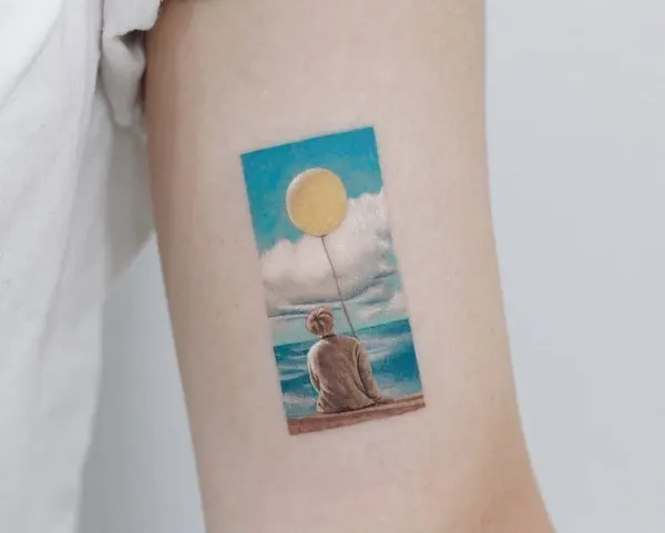 모래, 바람, 배경, 사막, 여권, 섬, 장면, 해변, 노리개, 레트로, 실루엣, 초현실, 우키요에, 기념 타투, 여행 타투