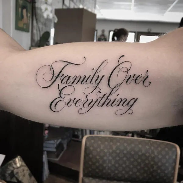 Lettering, 가족, 아버지, 가족 이름, 가족 타투, 추모 문구, 올드 잉글리시