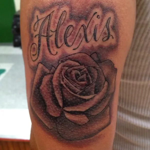 Lettering, Flower, Rose