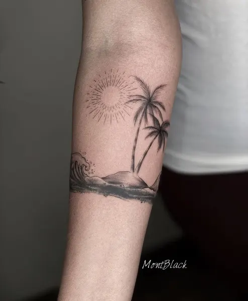 사막, 섬, 해변, 대나무, 야자수, 모래, 나뭇가지, 오리엔탈, 이레즈미, Nature