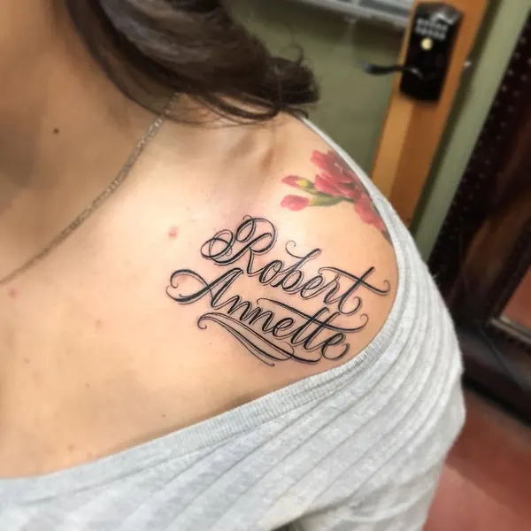 Lettering, 단어, 이름, 지혜, 강인함, 가족 이름, 추모 문구, 올드 잉글리시, 용기, 충성