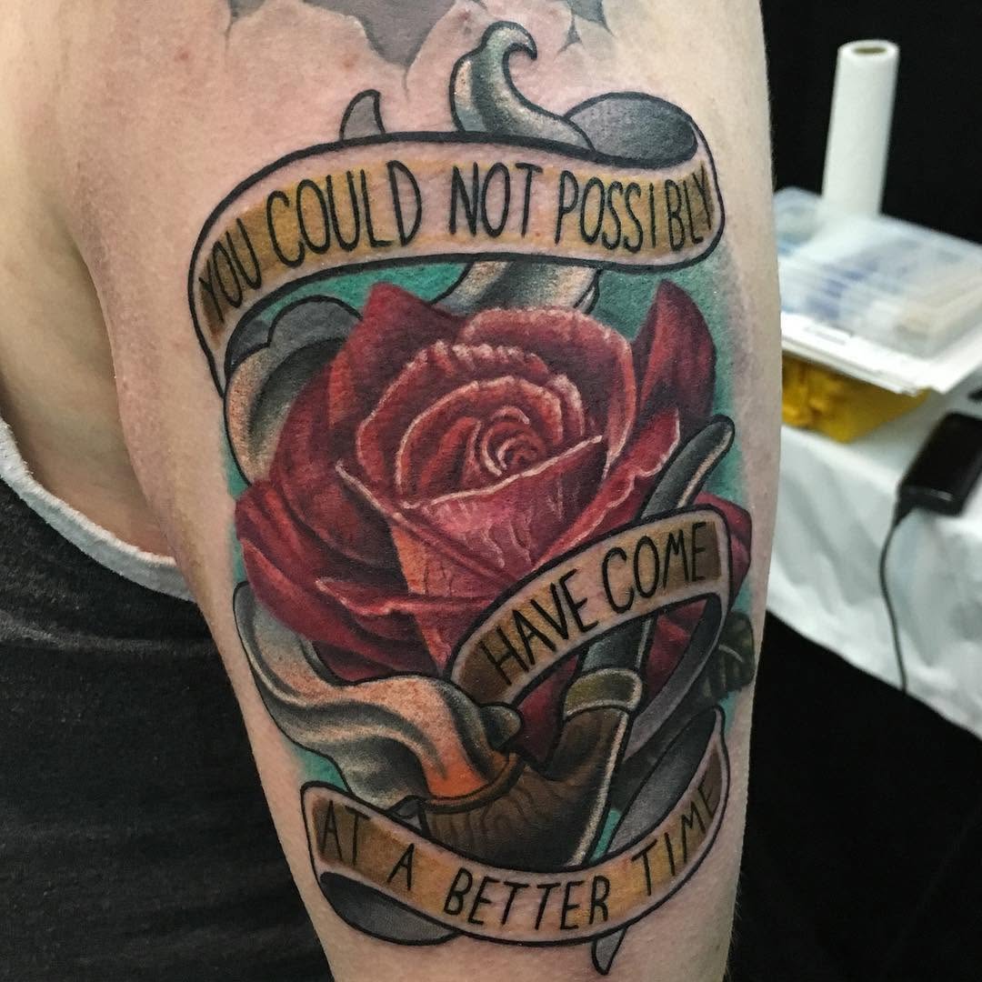 Flower, Rose, Lettering