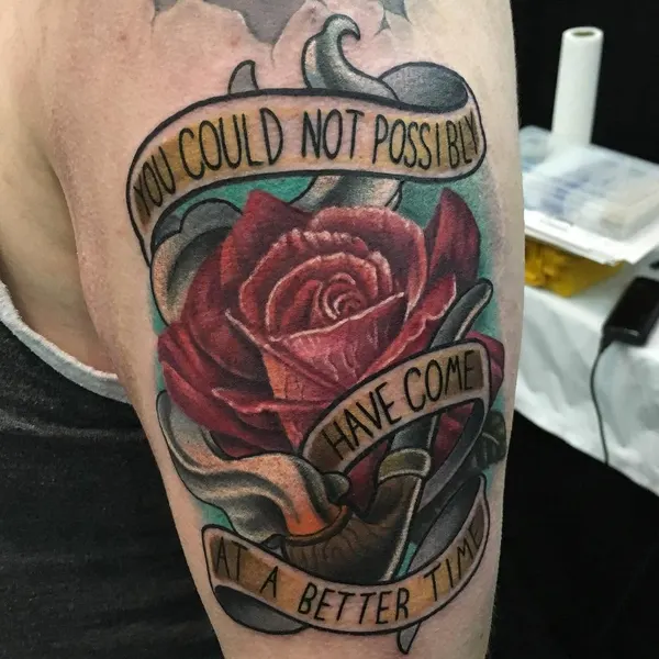 Flower, Rose, Lettering