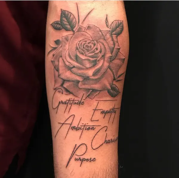 Flower, Rose, Lettering