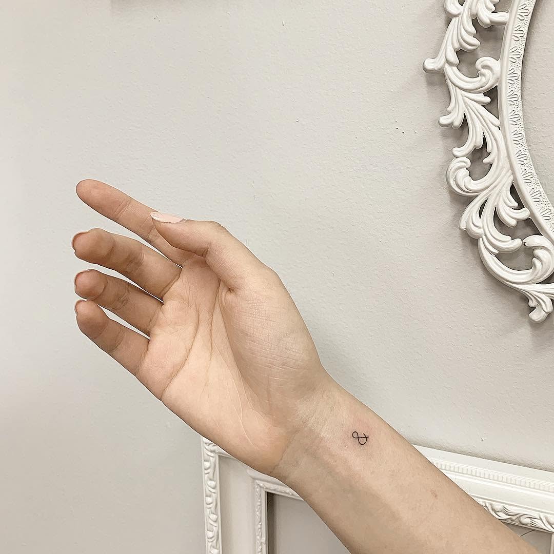 선, Lettering, 초소형 타투, 작은 타투