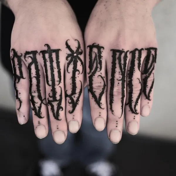 손, Lettering