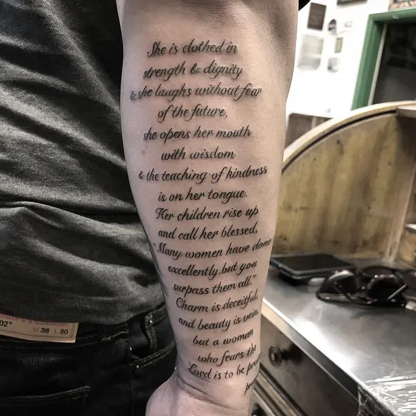 Lettering, 가사, 시, 추모 문구