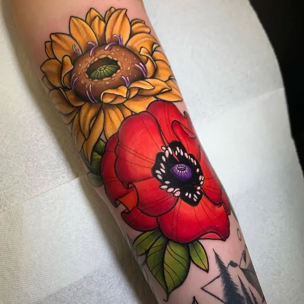 Flower, Rose, 양귀비, 해바라기