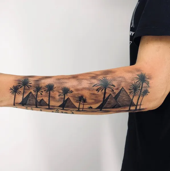 Nature, 사막, 섬, 계곡, 풍경, 야자수, 여행 타투, 지도