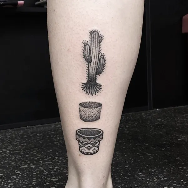 컵, 커피, 선인장