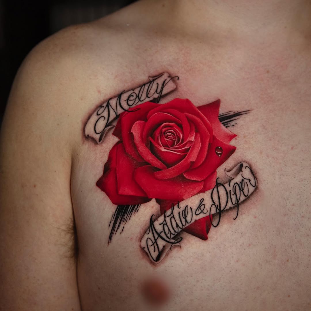 Flower, Rose, Lettering